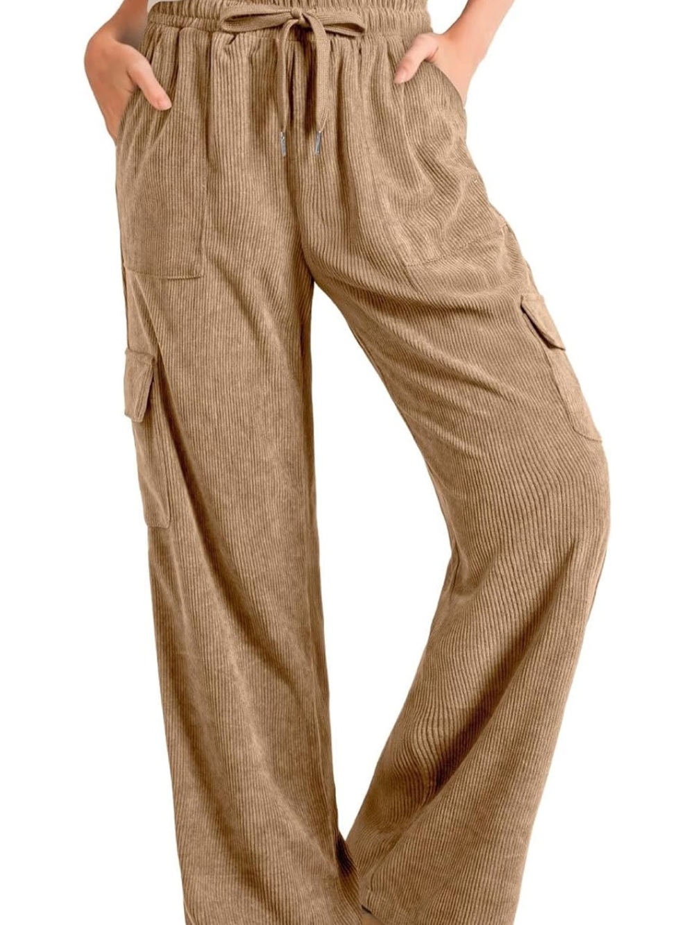 Women’s Corduroy Cargo Pants - Tan